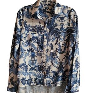Siberian White and Blue Women’s Blouse•Small